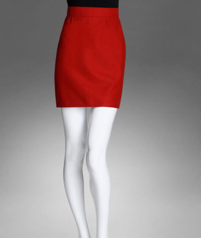 faldas mujer Yves Saint Laurent roja de lana