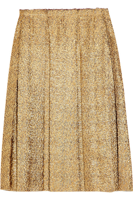 falda mujer lanvin dorada