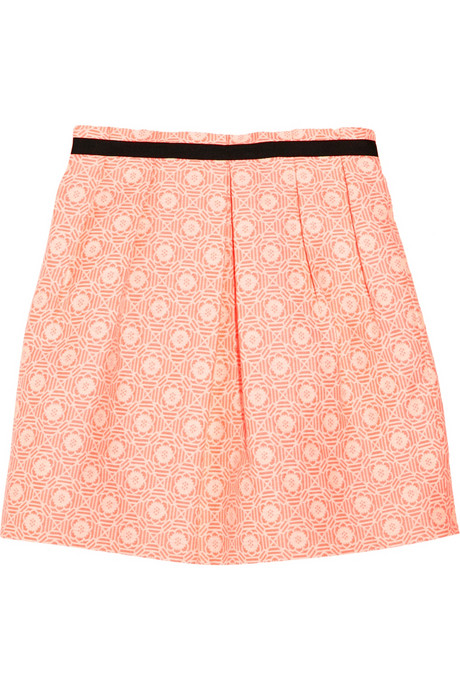 falda sandro estampado rosa