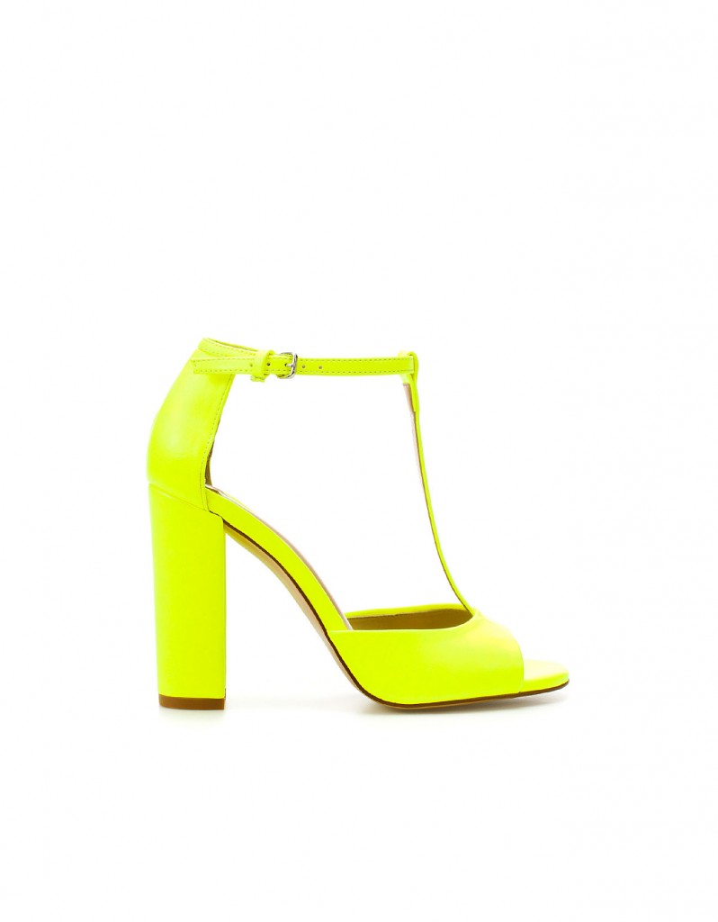 sandalias zara amarillo fluor