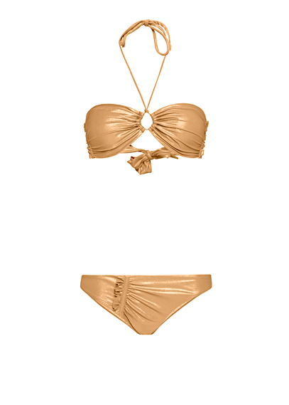 bikini mujer mango dorado