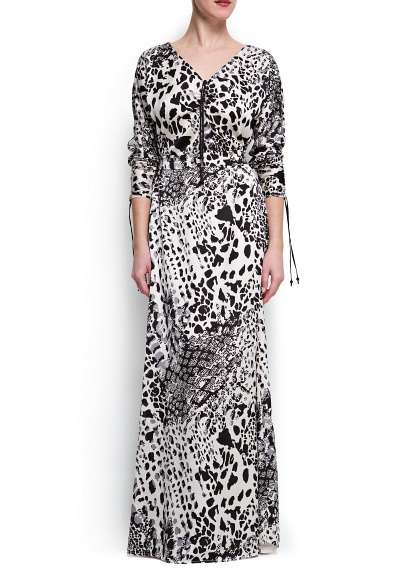 vestido mango leopardo