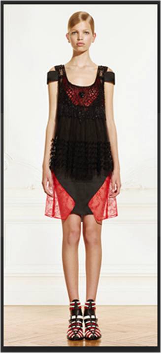 negro y rojo en givenchy vestido moda mujer