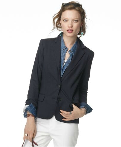 blazer mujer club monaco azul